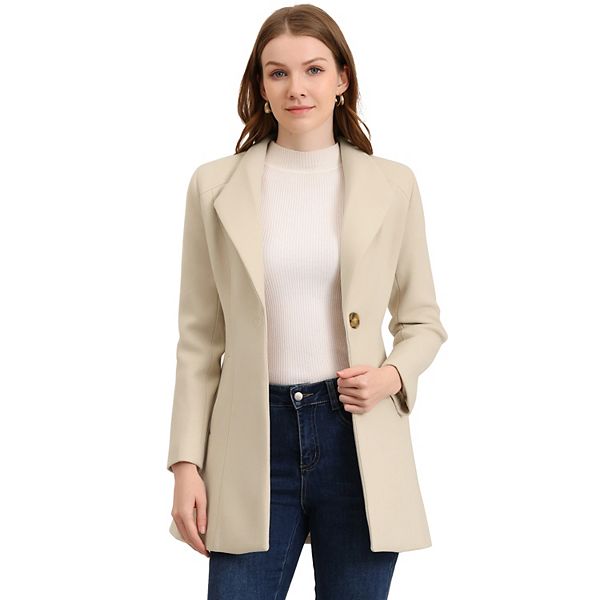 Women's Shawl Collar Button Casual Long Overcoat