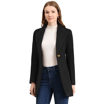 Women's Shawl Collar Button Casual Long Overcoat