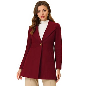Women's Shawl Collar Button Casual Long Overcoat