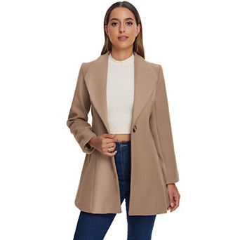 Women's Shawl Collar Button Casual Long Overcoat
