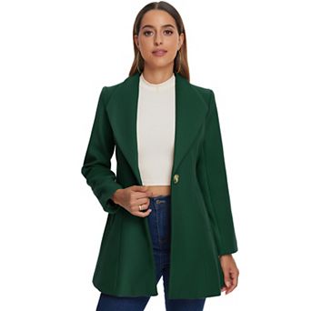 Women's Shawl Collar Button Casual Long Overcoat