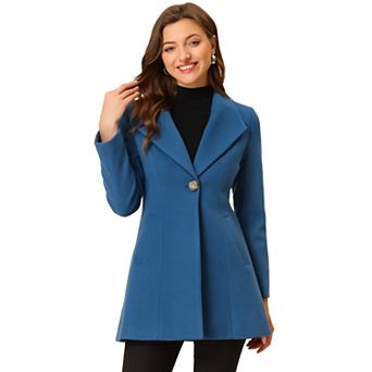 Women's Shawl Collar Button Casual Long Overcoat