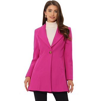 Women's Shawl Collar Button Casual Long Overcoat