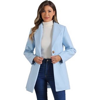 Women's Shawl Collar Button Casual Long Overcoat