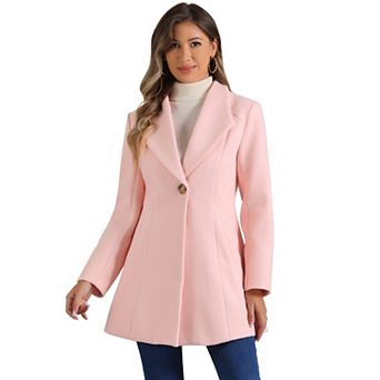 Women's Shawl Collar Button Casual Long Overcoat