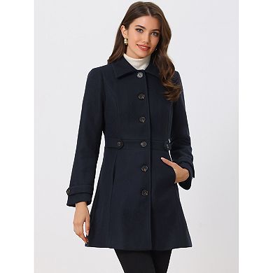 Women's Classic Single Breasted Winter Long Trenchcoat With Pockets