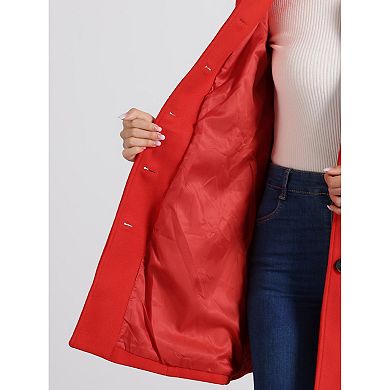 Women's Classic Single Breasted Winter Long Trenchcoat with Pockets
