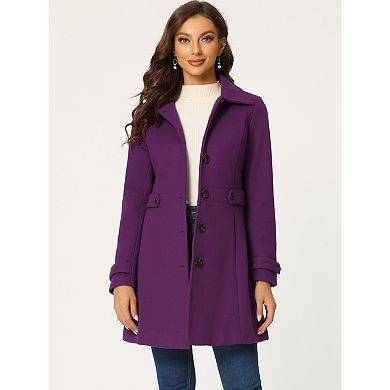 Women's Classic Single Breasted Winter Long Trenchcoat With Pockets