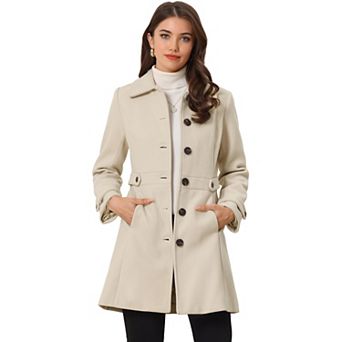 Women's Classic Single Breasted Winter Long Trenchcoat With Pockets