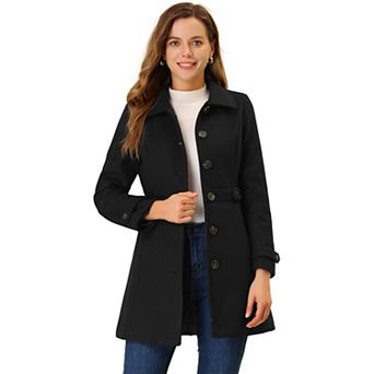 Women's Classic Single Breasted Winter Long Trenchcoat With Pockets
