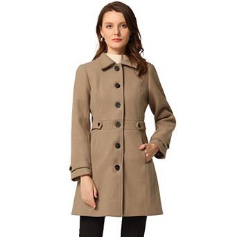 Women's Classic Single Breasted Winter Long Trenchcoat With Pockets