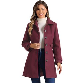 Women's Classic Single Breasted Winter Long Trenchcoat with Pockets