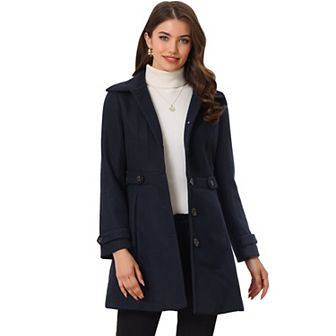 Women's Classic Single Breasted Winter Long Trenchcoat With Pockets