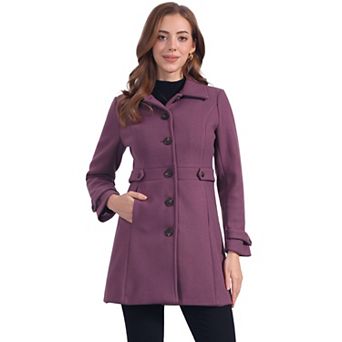 Women's Classic Single Breasted Winter Long Trenchcoat with Pockets