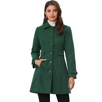 Women's Classic Single Breasted Winter Long Trenchcoat with Pockets