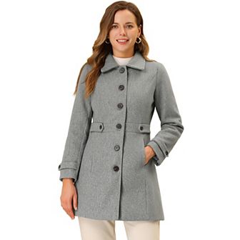Women's Classic Single Breasted Winter Long Trenchcoat with Pockets