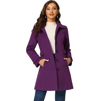 Women's Classic Single Breasted Winter Long Trenchcoat with Pockets
