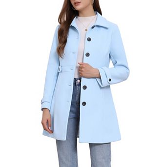 Women's Classic Single Breasted Winter Long Trenchcoat with Pockets