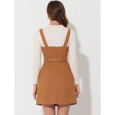 Women's Spring Summer Adjustable Strap A-line Jeans Denim Dress