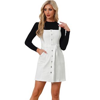 Women's Spring Summer Adjustable Strap A-line Jeans Denim Dress