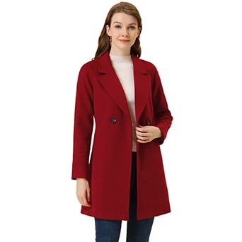 Women's Double Breasted Lapel Raglan Long Sleeve Mid Length Overcoat