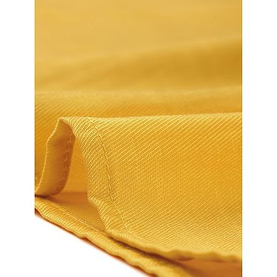 Women's Notched Lapel V Neck Elastic Waist Shirt Dress With Pockets