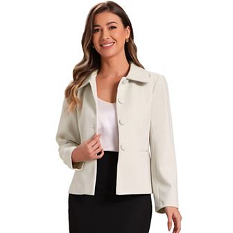 Women's Contrast Turn Down Collar Pocket Single Breasted Winter Peacoat