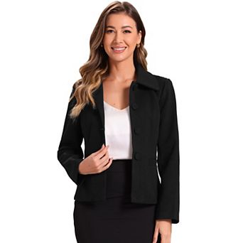 Women's Contrast Turn Down Collar Pocket Single Breasted Winter Peacoat