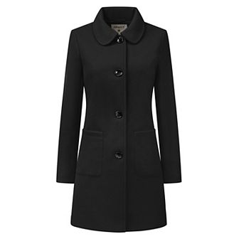 Women's Turn Down Collar Single Breasted Winter Mid Length Overcoat