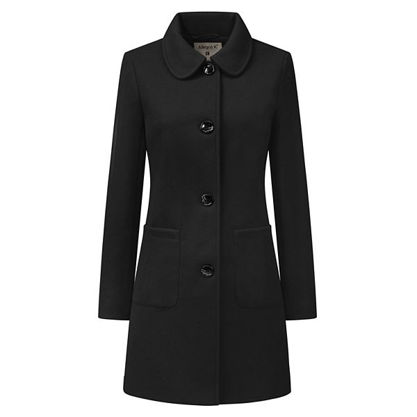 Women's Turn Down Collar Single Breasted Winter Mid Length Overcoat