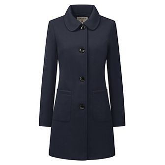 Women's Turn Down Collar Single Breasted Winter Mid Length Overcoat