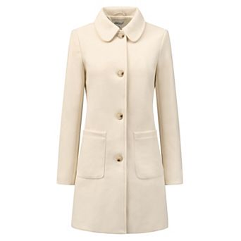 Women's Turn Down Collar Single Breasted Winter Mid Length Overcoat