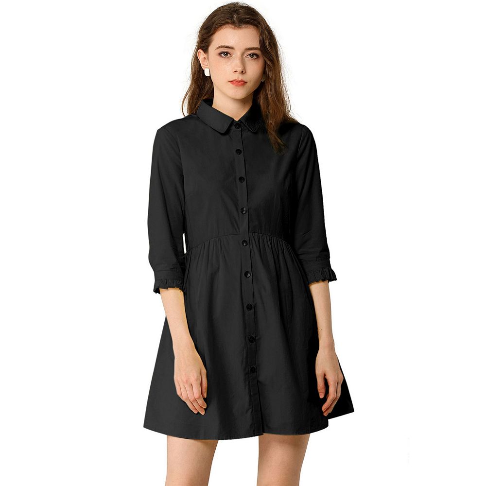 kohls womens black dress shirt Womens Black Button-Down Shirts