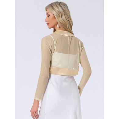 Women's Elegant Bolero Shrugs Open Front Solid Crop Cardigan