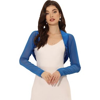 Women's Elegant Bolero Shrugs Open Front Solid Crop Cardigan
