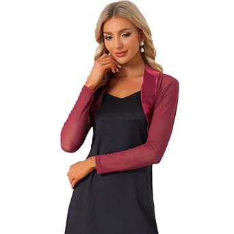 Women's Elegant Bolero Shrugs Open Front Solid Crop Cardigan