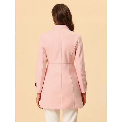 Women's Stand Collar Long Sleeves Double Breasted Trendy