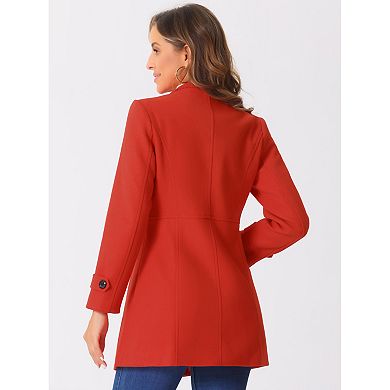 Women's Stand Collar Long Sleeves Double Breasted Trendy Winter Coat