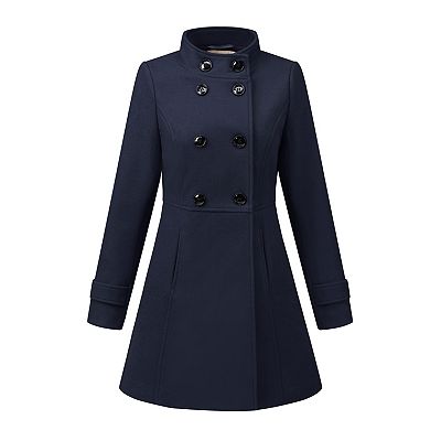 大特価！DOUBLE FACE TWILL STAND COLLAR COAT Unique Bargains Men's Winter Coat Stand Collar Double
