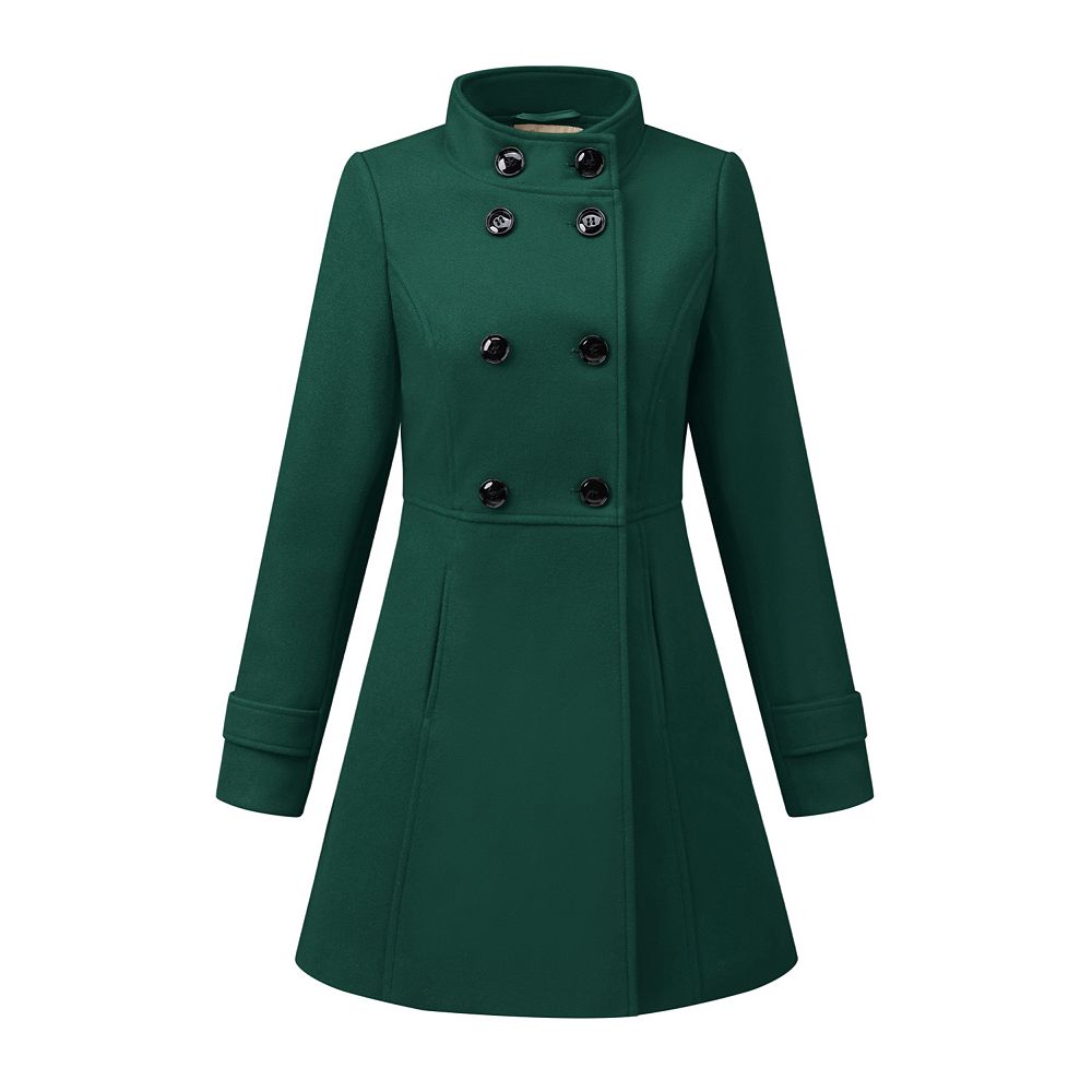 Stand-collar single-breasted mid-length loose cotton coat