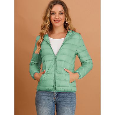 Women's Hooded Lightweight Down Packable Puffyer Jacket