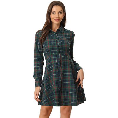green emerald velvet dress Hunter Green Plaid Dress