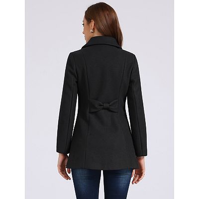 Women's Turn-Down Collar Single Breasted Outwear Winter Coat with