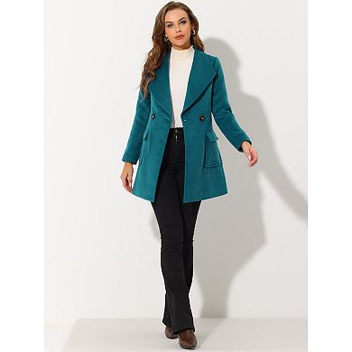 Women's Elegant Shawl Collar Lapel Belted Long Trenchcoat