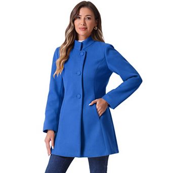 Women's Winter Stand Collar Long Sleeve Single Breasted Long Overcoat