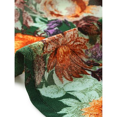 Women's Ruffled Sleeve Self-Tie V Neck Above Knee Chiffon Floral Ruffle Dress