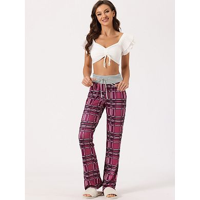 Womens Pajamas Yoga Casual Trousers Wide Leg Sleepwear Lounge Pants