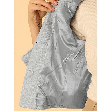 Women's Elegant Button Down Point Collar Short Bomber Jacket