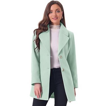 Women's Notched Lapel Single Breasted Mid-Thigh Winter Overcoat