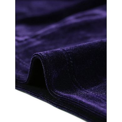 Women's Knit Velvet Open Front Long Sleeves Shrug Cropped Cardigan